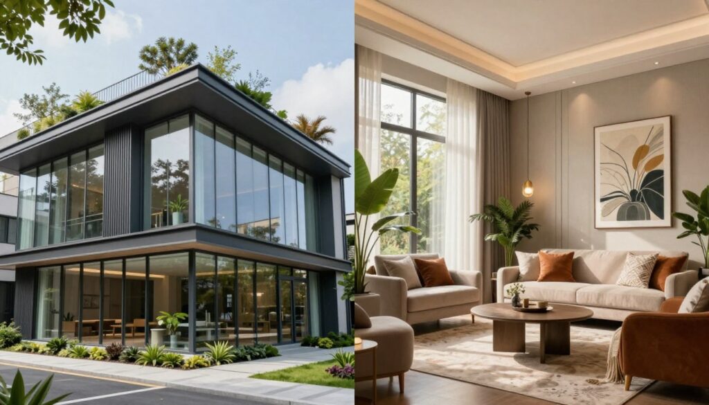 diferenças arquitetura interiores